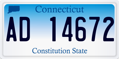 CT license plate AD14672