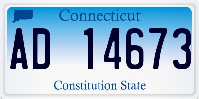 CT license plate AD14673