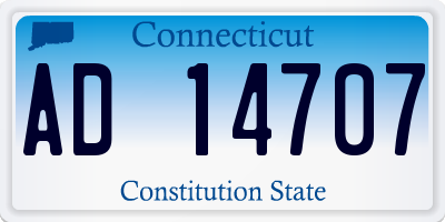CT license plate AD14707