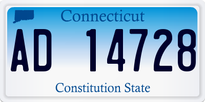 CT license plate AD14728
