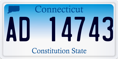 CT license plate AD14743