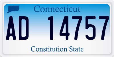 CT license plate AD14757