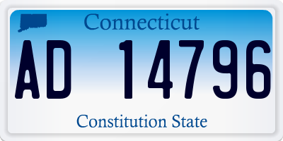 CT license plate AD14796