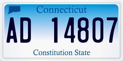 CT license plate AD14807