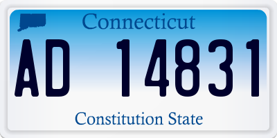 CT license plate AD14831