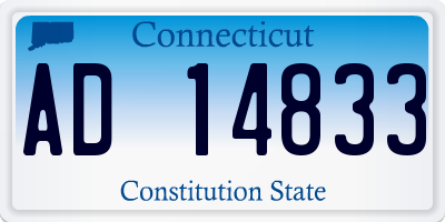 CT license plate AD14833