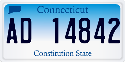 CT license plate AD14842