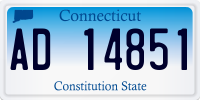 CT license plate AD14851
