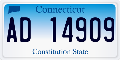 CT license plate AD14909