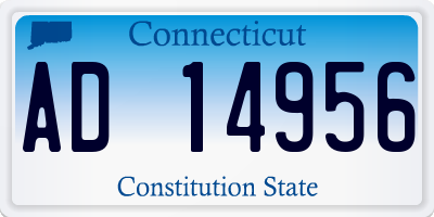 CT license plate AD14956