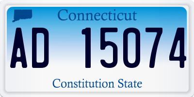 CT license plate AD15074