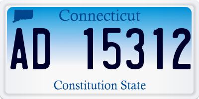 CT license plate AD15312