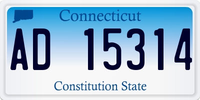 CT license plate AD15314