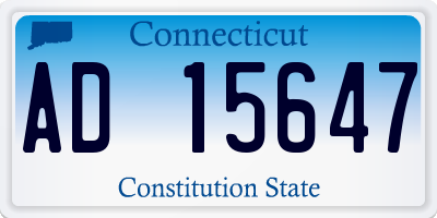 CT license plate AD15647