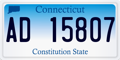 CT license plate AD15807