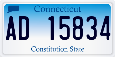CT license plate AD15834