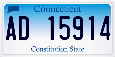 CT license plate AD15914