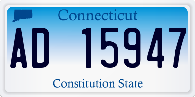 CT license plate AD15947
