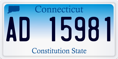 CT license plate AD15981