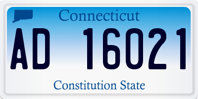 CT license plate AD16021