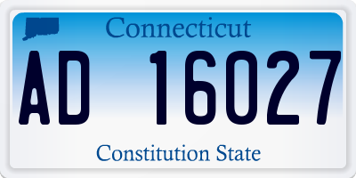 CT license plate AD16027