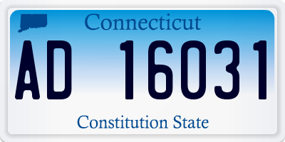 CT license plate AD16031