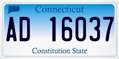 CT license plate AD16037