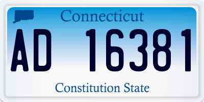 CT license plate AD16381
