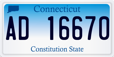 CT license plate AD16670