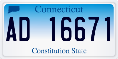 CT license plate AD16671