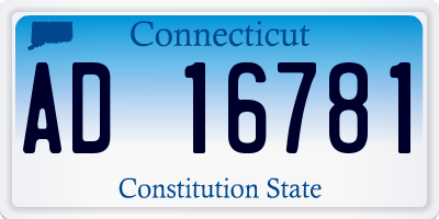 CT license plate AD16781