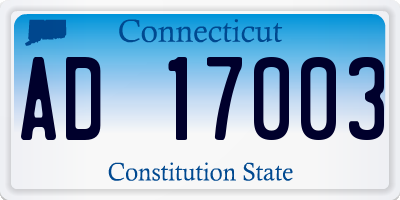 CT license plate AD17003