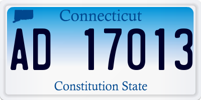 CT license plate AD17013