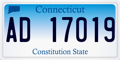 CT license plate AD17019