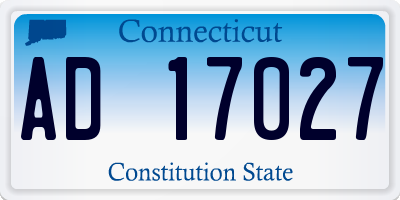 CT license plate AD17027