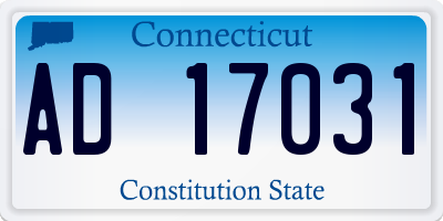 CT license plate AD17031