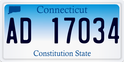 CT license plate AD17034