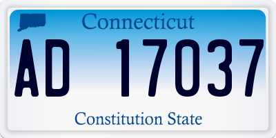 CT license plate AD17037