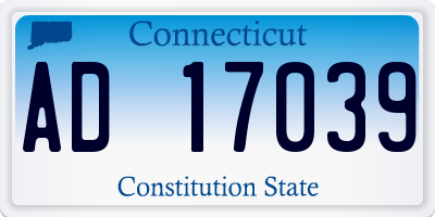 CT license plate AD17039
