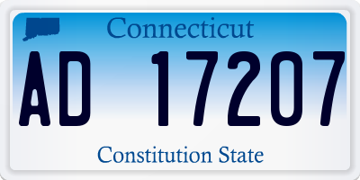 CT license plate AD17207
