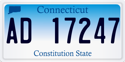 CT license plate AD17247