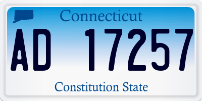 CT license plate AD17257