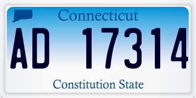 CT license plate AD17314