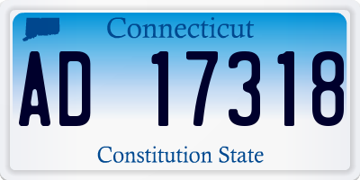 CT license plate AD17318