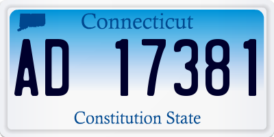 CT license plate AD17381