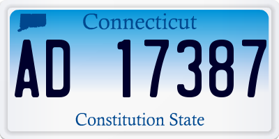 CT license plate AD17387