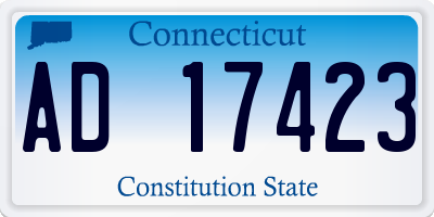 CT license plate AD17423