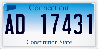 CT license plate AD17431