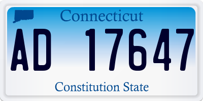 CT license plate AD17647