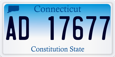 CT license plate AD17677